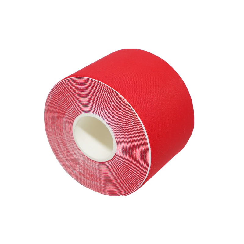 Röd nylon fyrsidig elastisk muskellapp Kinesiologitejp